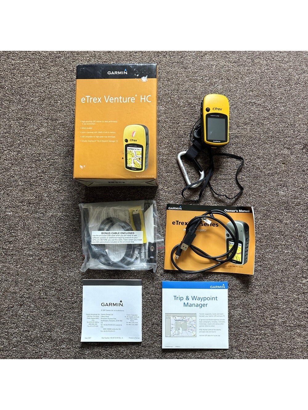 GARMIN eTrex Venture HC Yellow Handheld Satellite GPS Navigation Camping Hiking